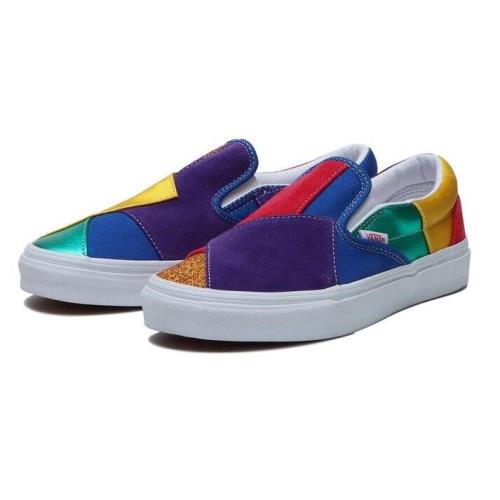 Vans Classic Slipon Pride Picasso Unisex Men 7.5 = Women 9 Shoes Multi Patch