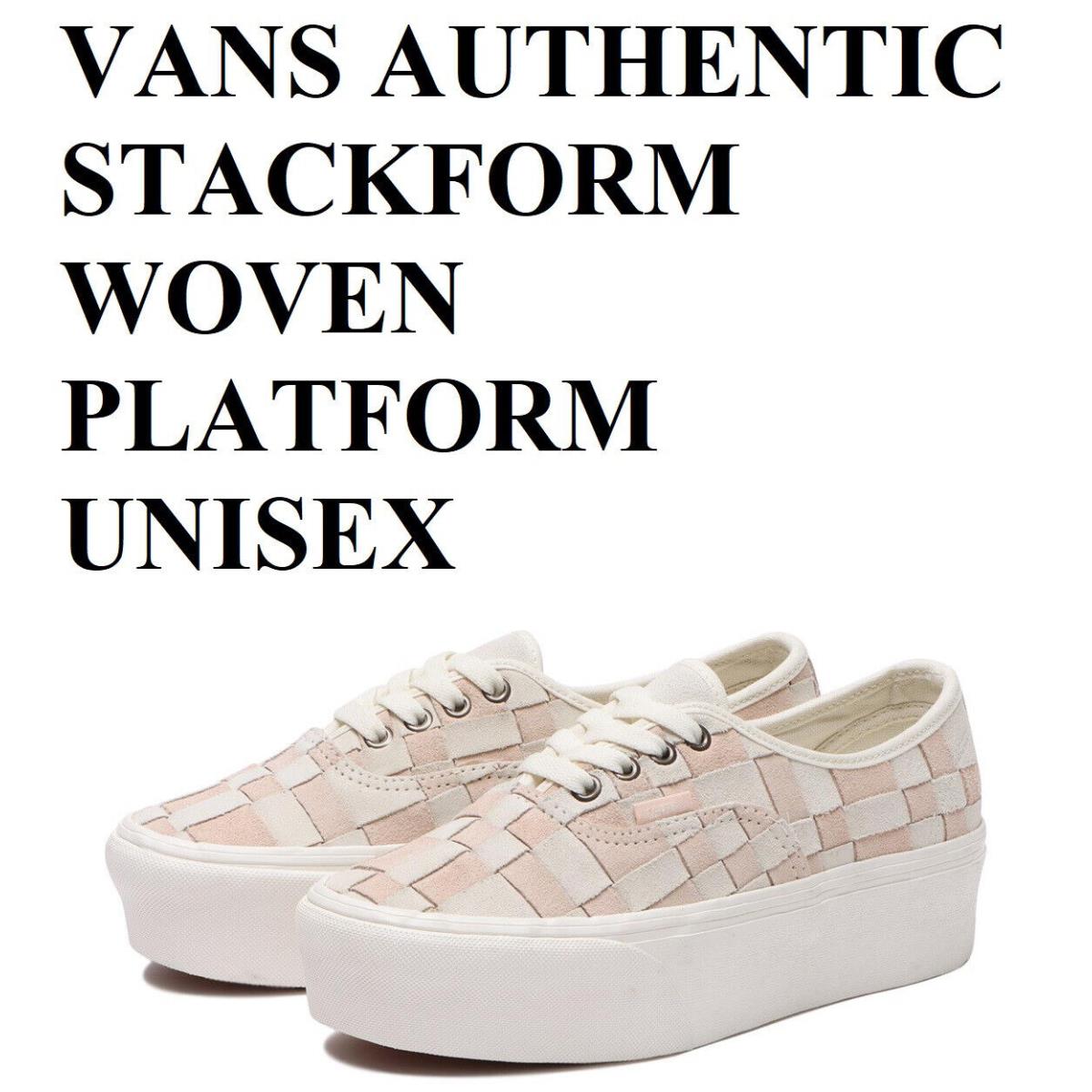 Vans Stackform Woven Platform Lace Unisex Men 7.5 = Women 9 Shoes Pink