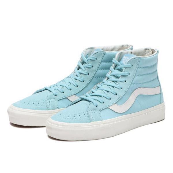 Vans SK8-HI Reissue Zipper Unisex Men Size 6.5 = Women Size 8 Shoes Blue Sky