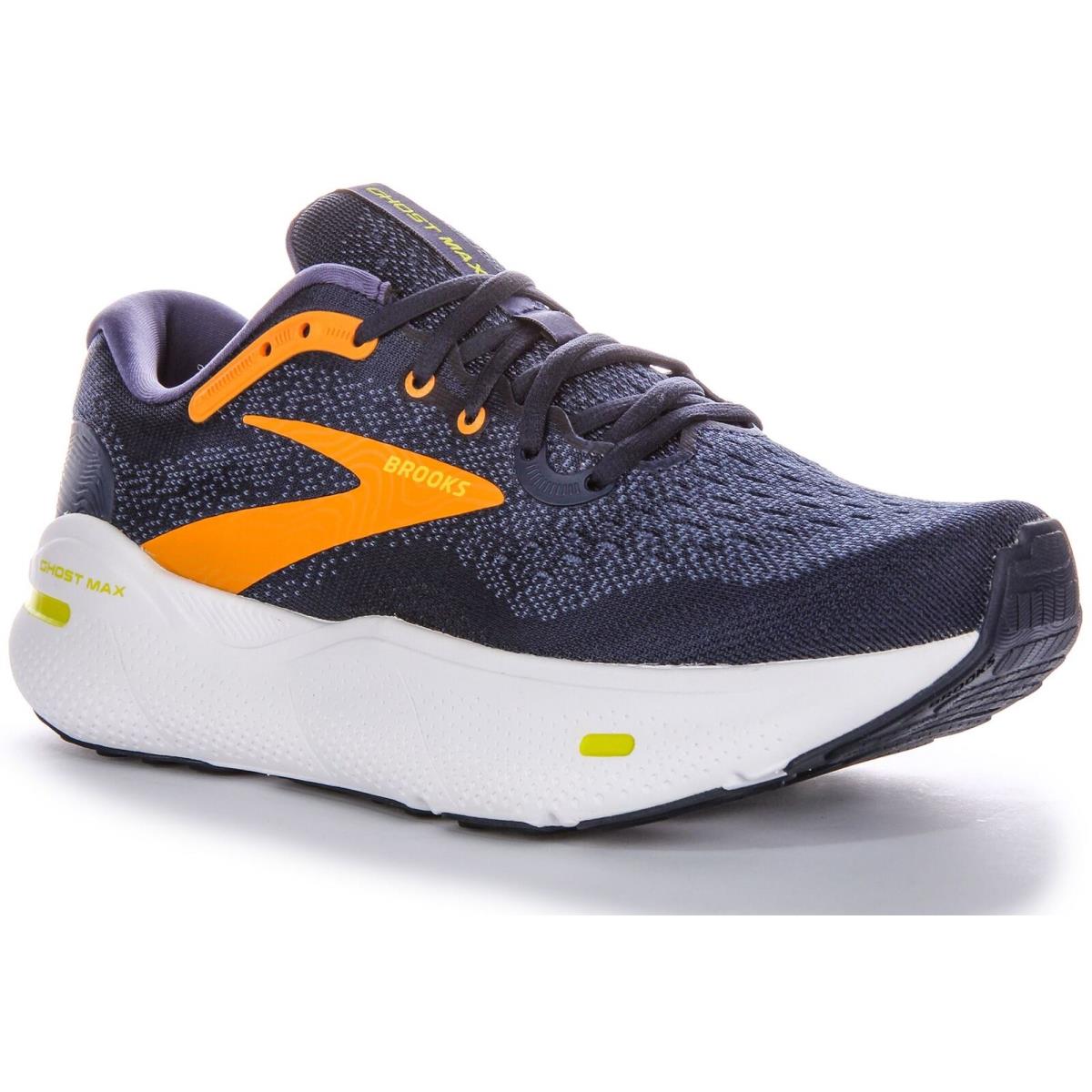 Brooks Ghost Max Soft Cushion Stable Ride Mens Sneaker in Navy Yellow US 6 - 13