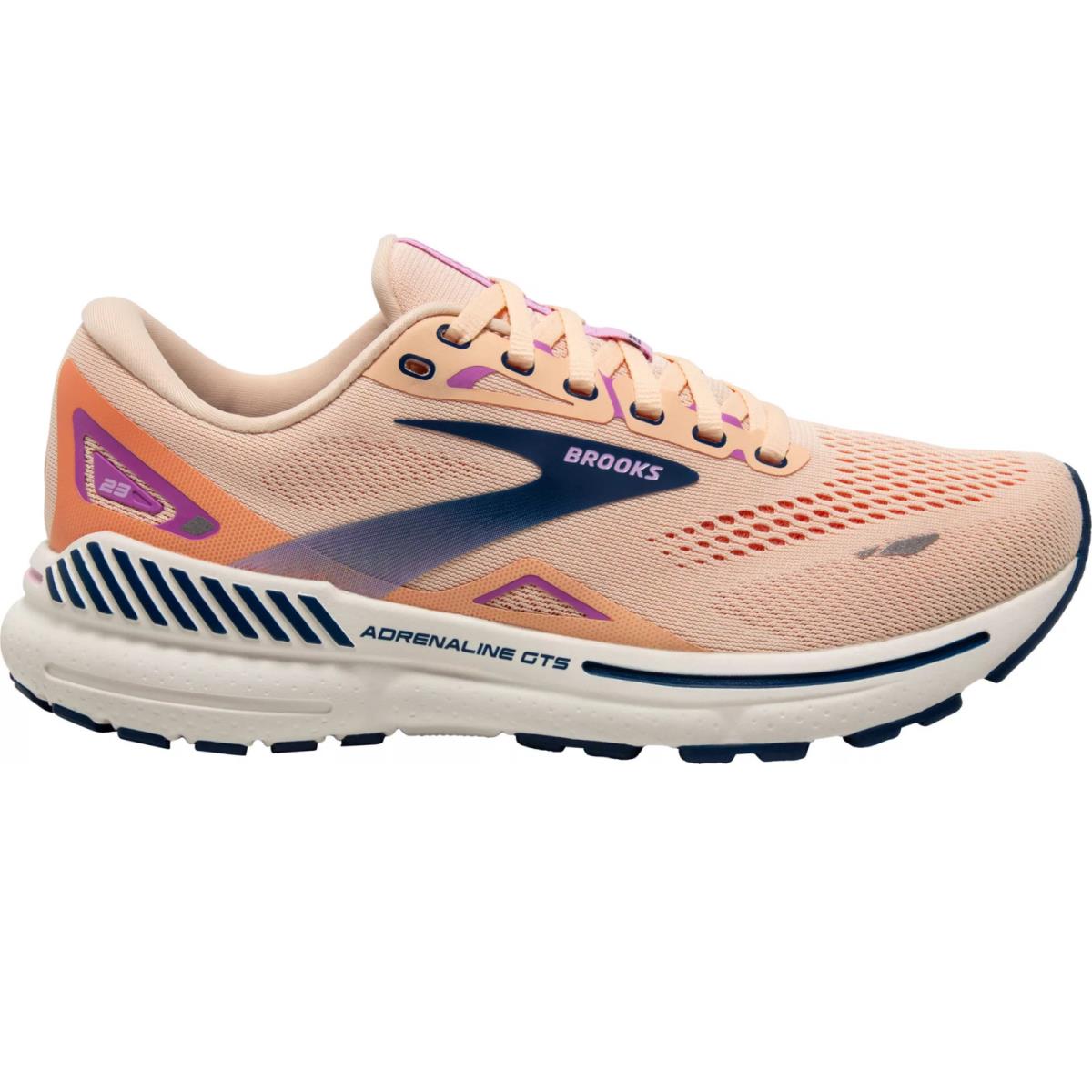 Brooks Adrenaline Gts 23 Women`s Running Shoes All Colors US Sizes 6-11 - Apricot/Estate Blue/Orchid