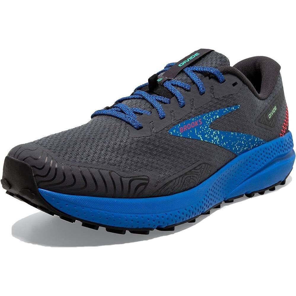 Brooks Men`s Divide 4 Trail Running Shoes Ebony/black/victoria Blue