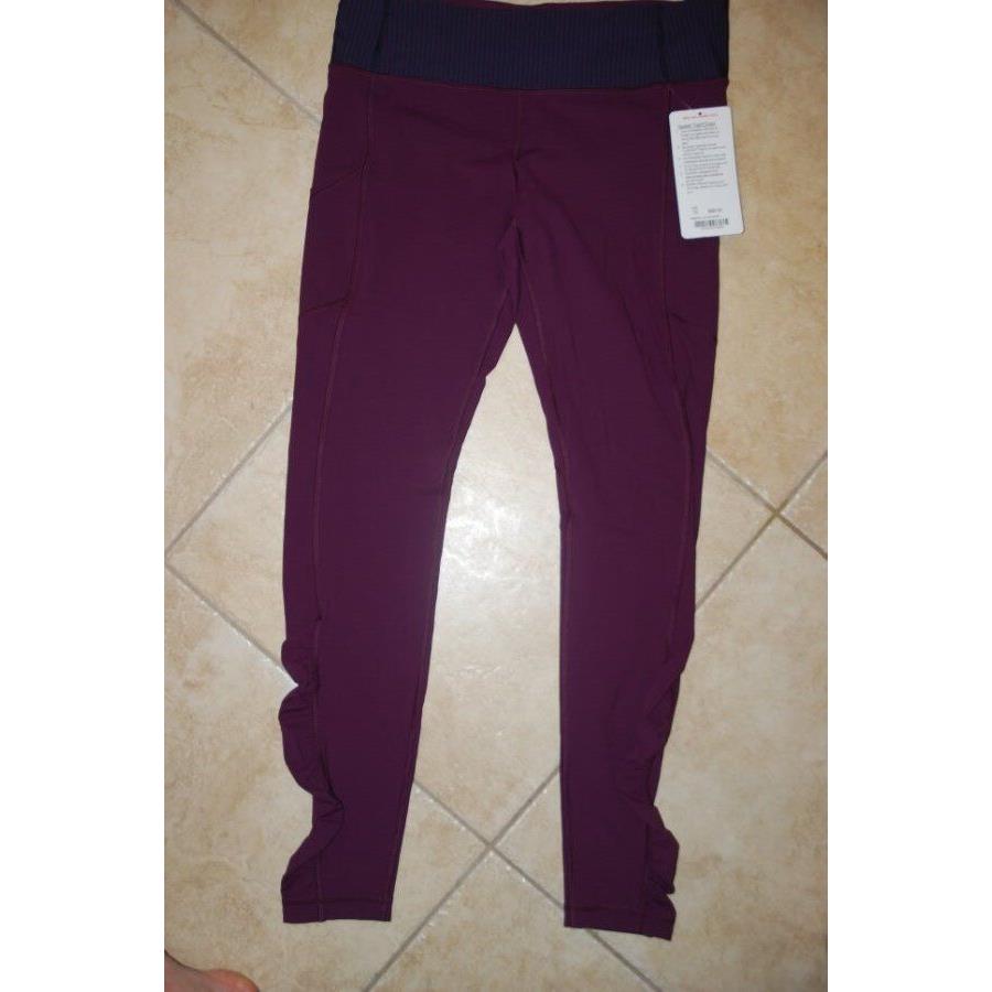 Lululemon Speed Tight Cozy 10 Plum Hyperstripe Plum