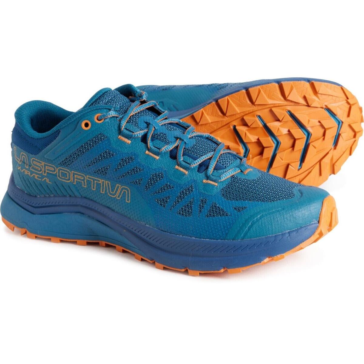 La Sportiva Karacal Men`s Mountain Running Shoes Size 12 Space Blue / Poseidon