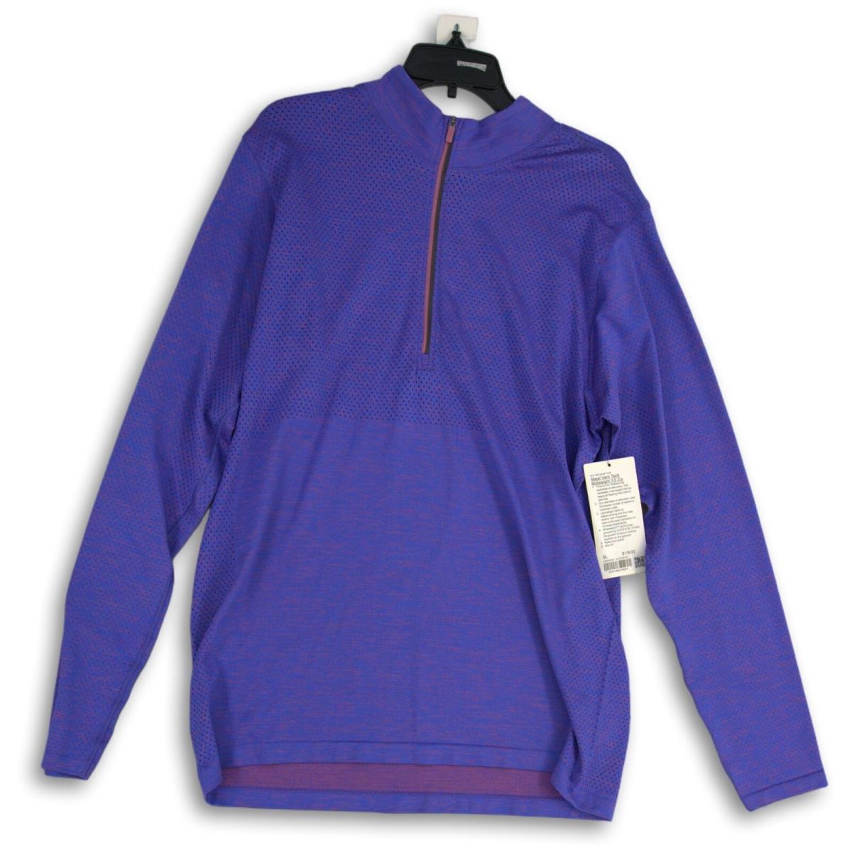 Lululemon Womens Purple Mock Neck Long Sleeve Activewear T-shirt Size XL