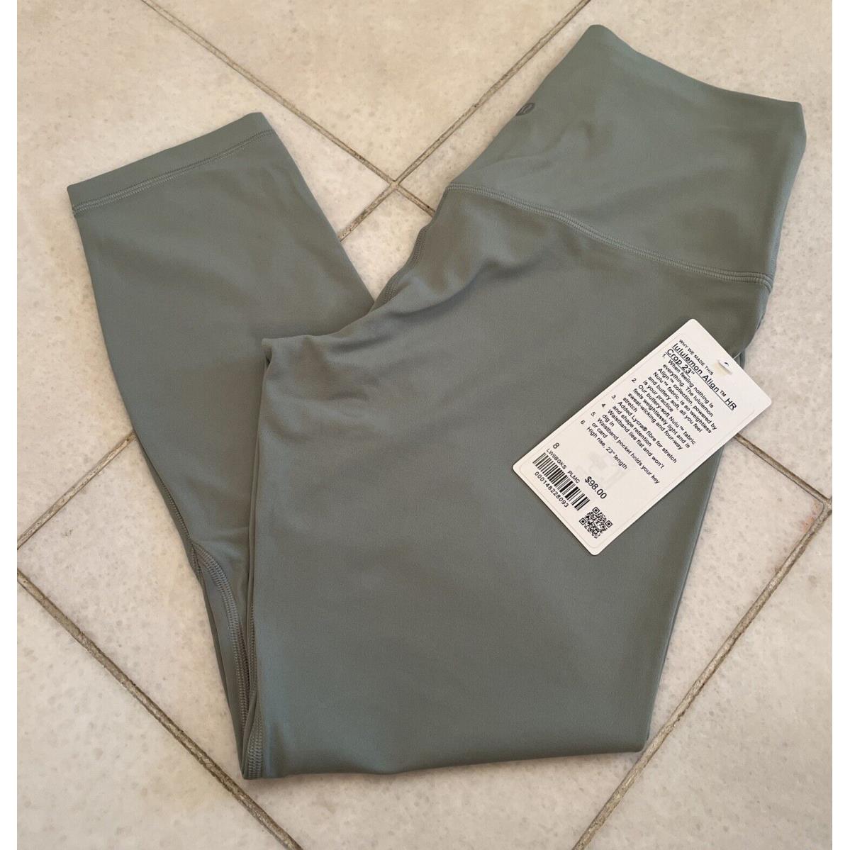 Lululemon Align HR Crop 23 Tights W/tags Size 8 LW6BGKS Green