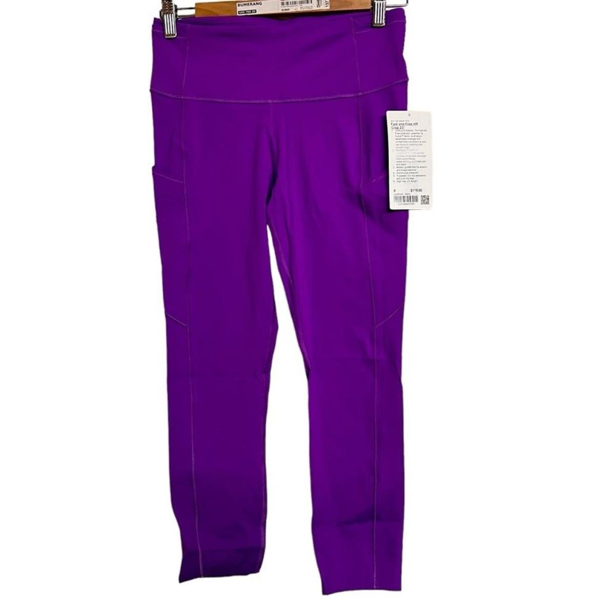 Lululemon High Rise Crop Leggings 23 Purple