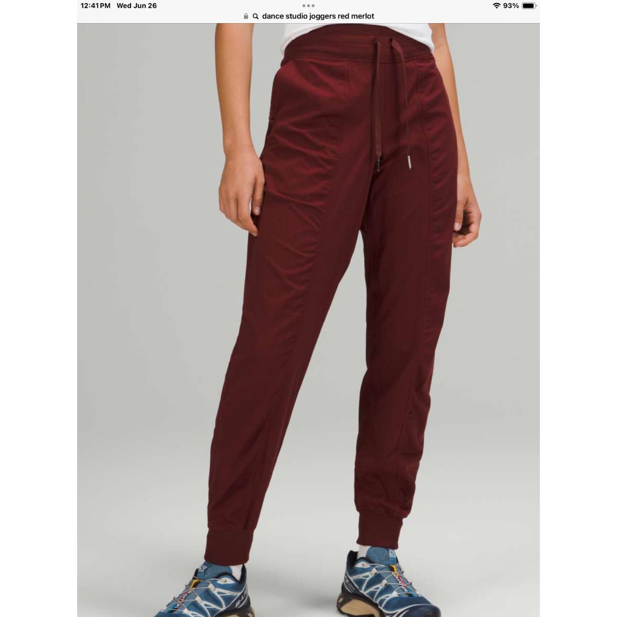 Lululemon Dance Studio Mid-rise Jogger Women s Size 2 Full Length Red Merlot