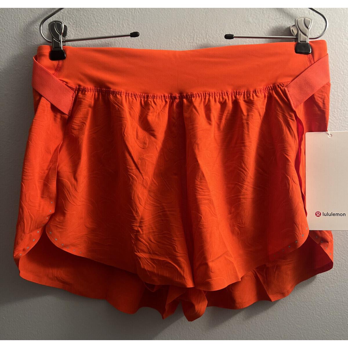 Women`s Lululemon Fast Free High Rise Short 2 Airflow Iseo/slro Orange Sz 12