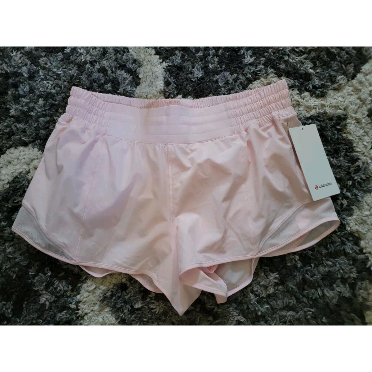 Lululemon Hotty Hot High-rise 2.5 Lined Short Stmi Milkshake Pink 12