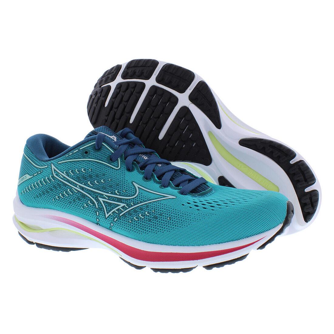 Mizuno Wave Rider Womens Shoes Size 7 Color: Turquoise/pink/yellow/white