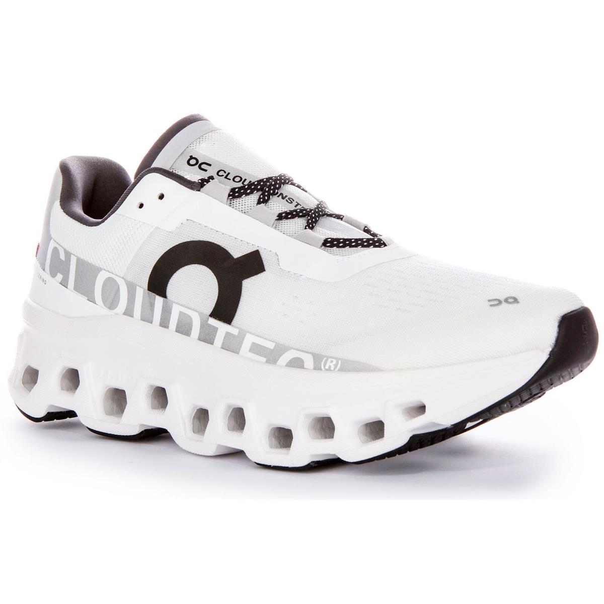 On Running Cloudmonster Iconic Cloudtec Mens Sneaker White Black US 6 - 13