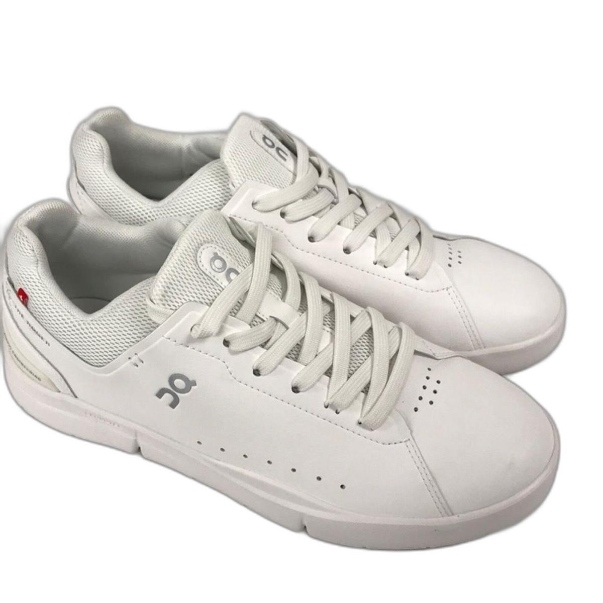 On Mens The Roger Advantage Sneakers All White 8 Medium US