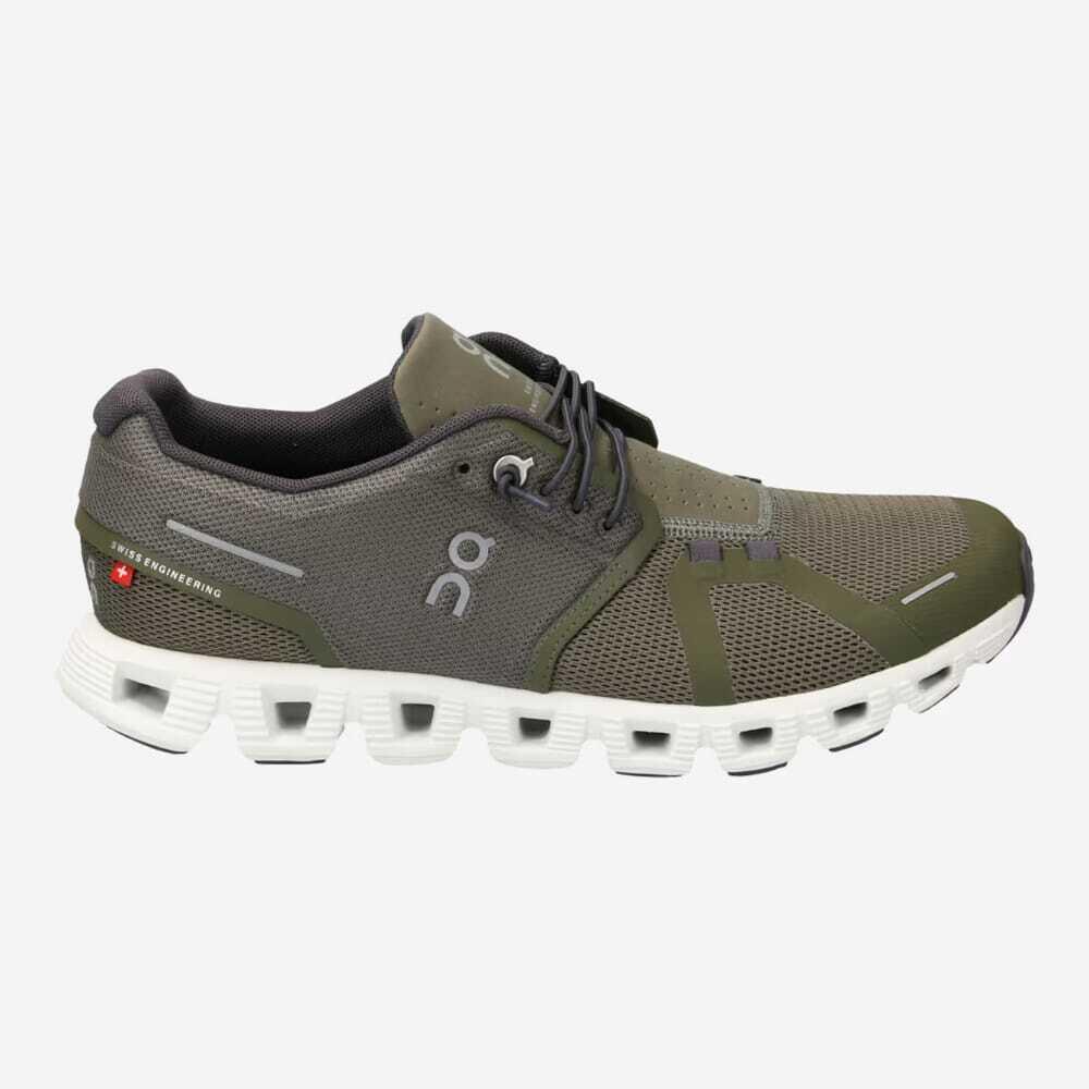 On Running Cloud 5 Olive/white 59.98912 Men`s Size 10 Medium