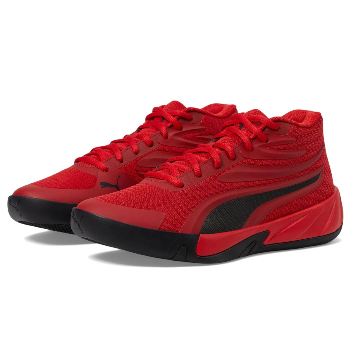 Unisex Sneakers Athletic Shoes Puma Kids Court Pro - For All Time Red-PUMA Black