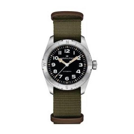 Hamilton Khaki Field Expedition 37MM Auto Black Dial Green Nylon H70225931