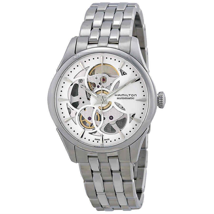 Hamilton Jazzmaster Viewmatic Automatic Ladies Watch H32405111 - Dial: White, Band: Silver, Bezel: Silver