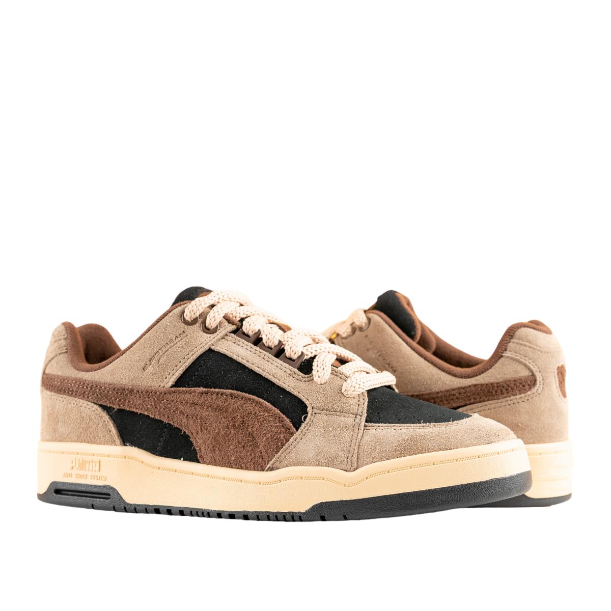 Puma Slipstream Lo Texture Sneakers Retro Basketball 393131-01 - Puma Black-Totally Taupe-Chestnut Brown