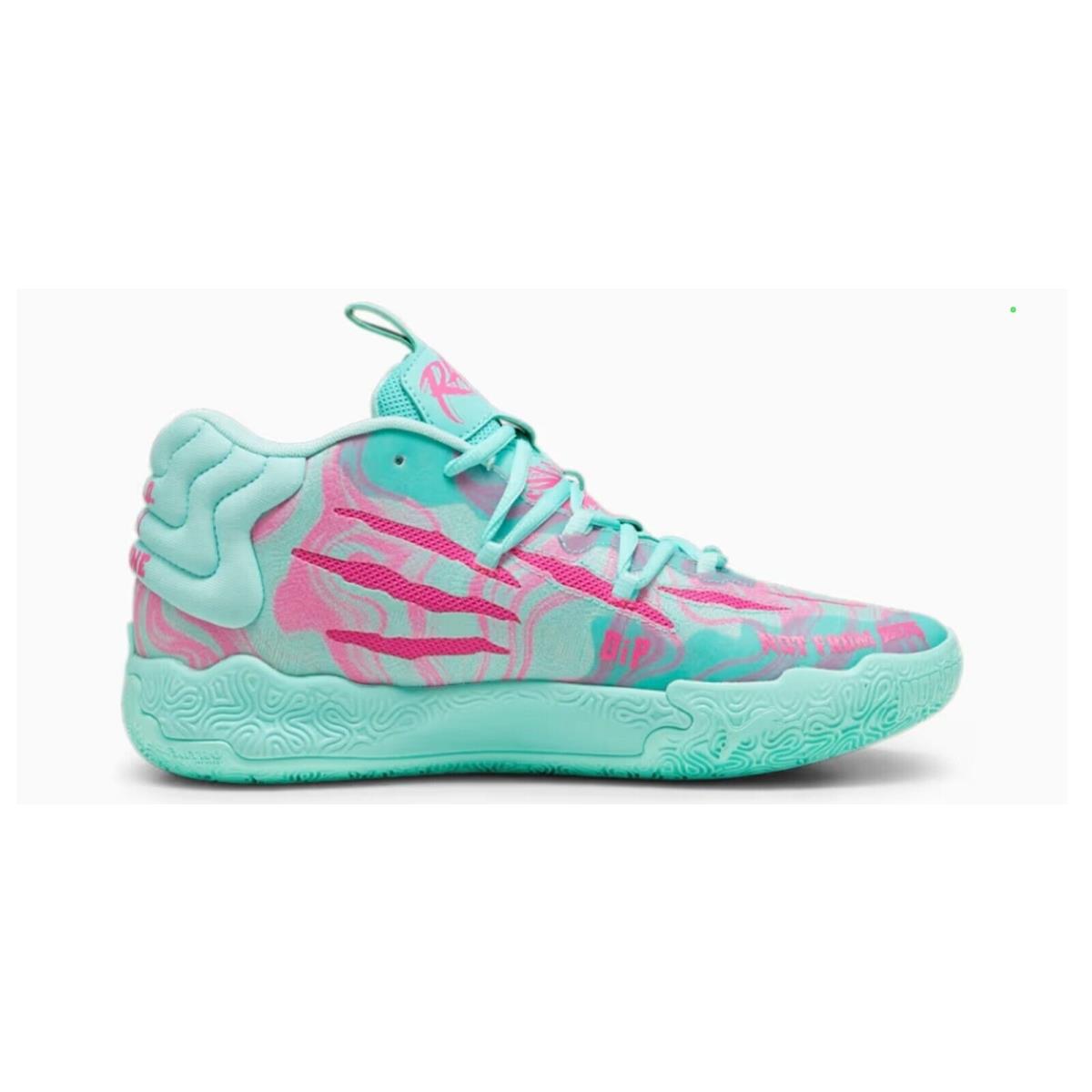 Puma Lamelo MB.03 Miami Teal/teal/purple 310511-01 Men Basketball Shoes 8-14 - teal/teal/purple