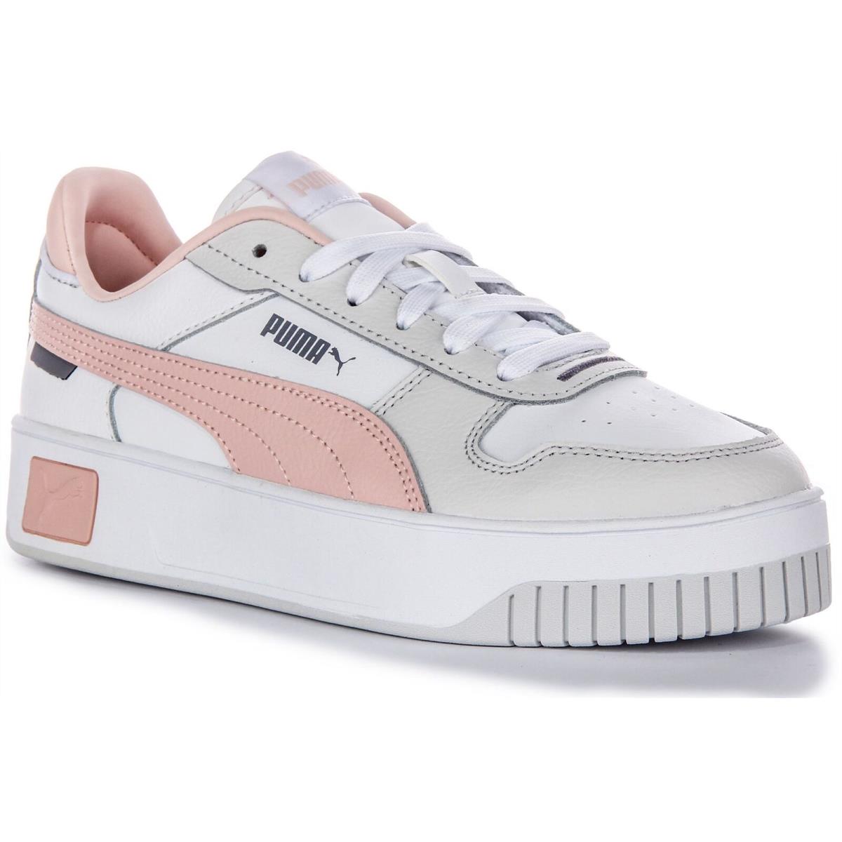 Puma Carina Street 80s Leather Womens Sneaker White Pink US 5 - 11 - WHITE PINK