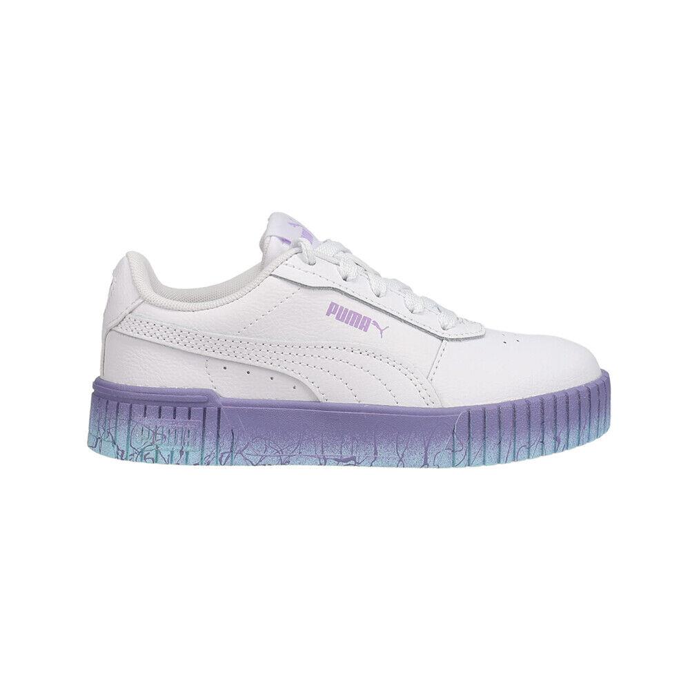 Puma Carina 2.0 Speckle Fade Lace Up Toddler Girls Purple White Sneakers Casua - Purple, White