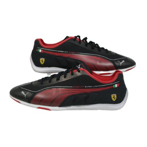 Puma Speed Cat Super Lite Men`s Low Ferrari Sneakers Black/red Shoes Size 10 - Beige