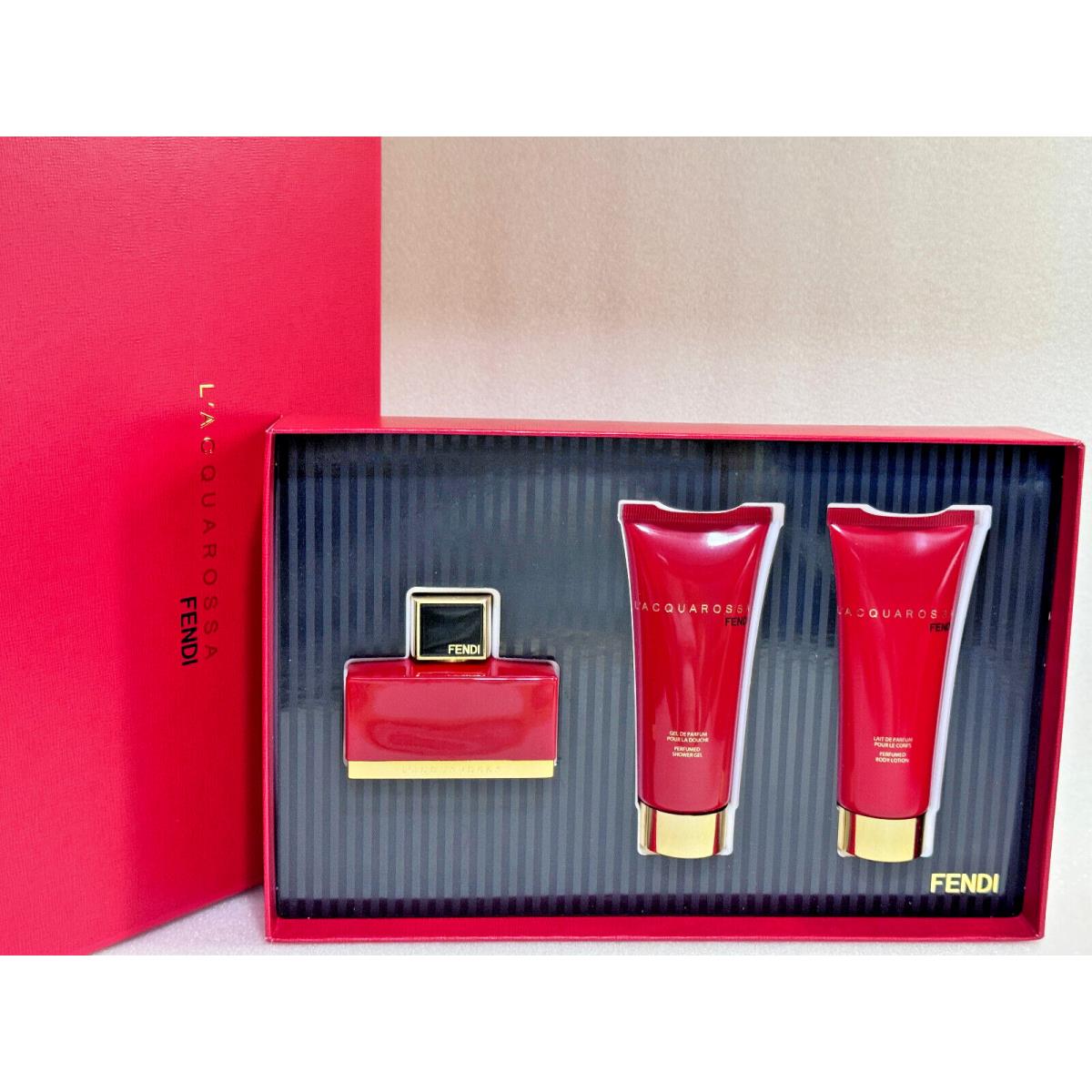 Fendi L`acquarossa 1.7 oz Eau De Parfum/2.5 oz Body Lotion/2.5 oz S/g Gift Set