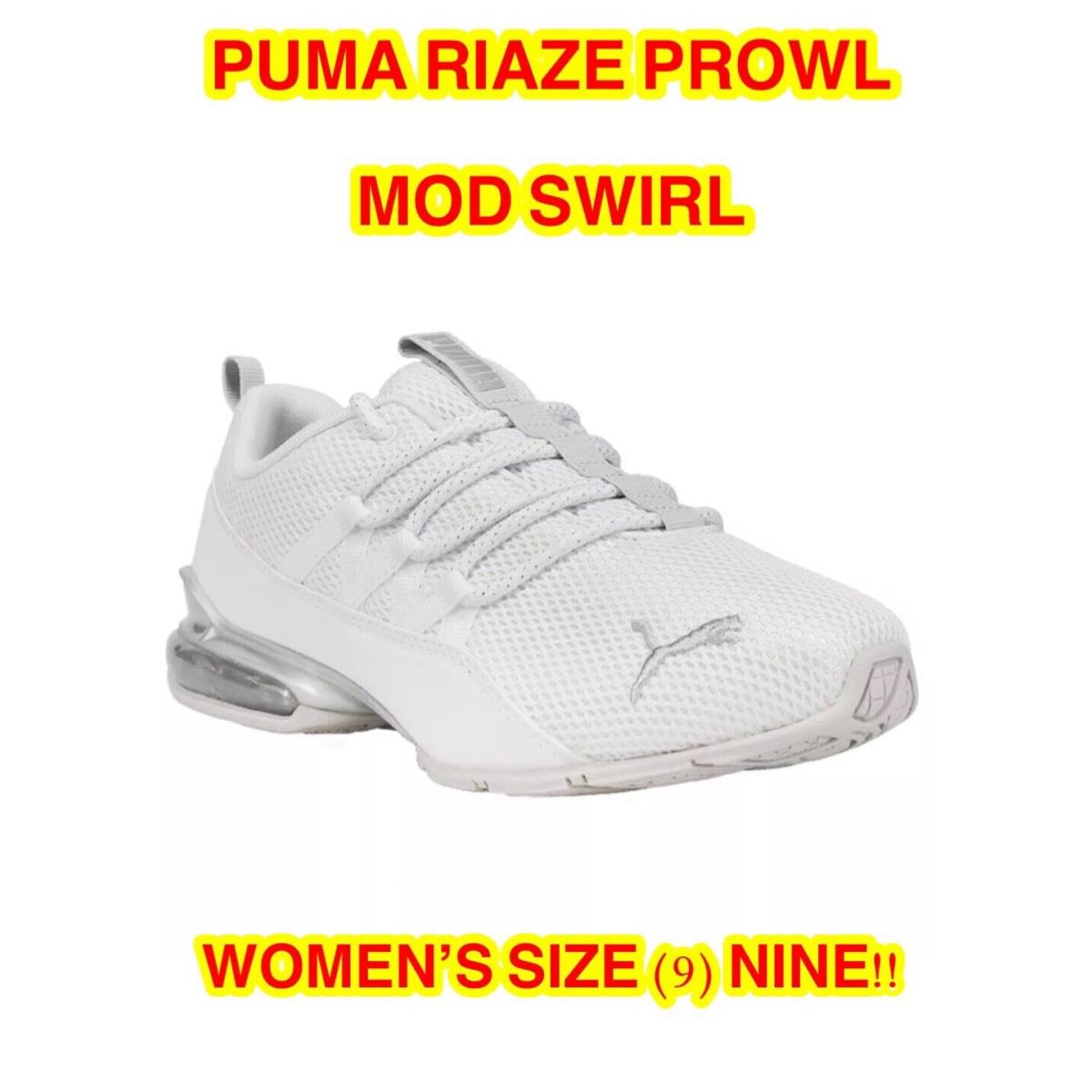 Puma Riaze Prowl Mod Swirl Training - Women S Size 9 - White With Silver