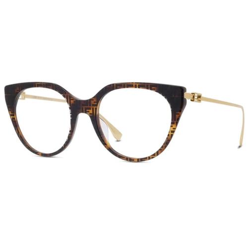 Fendi FE 50010I 055 Baguette Havana Cat-eye Women`s Eyeglasses