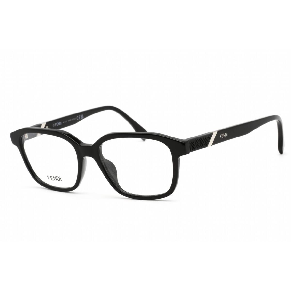 Fendi Men`s Eyeglasses Shiny Black Rectangular Frame Clear Lens FE50028I 001