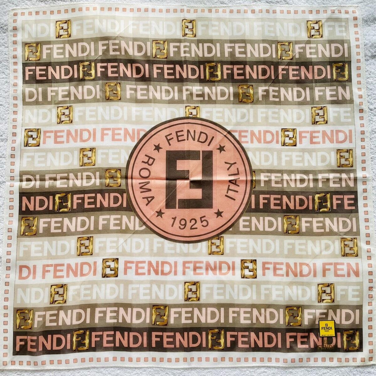 Fendi Scarf Cotton FF Women Bag Purse Neck Hair Head Pink Rare Gift