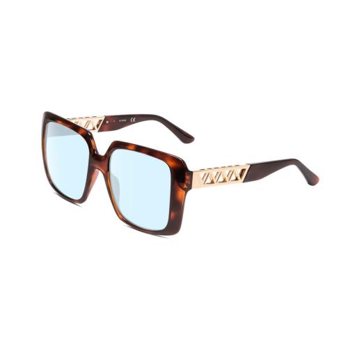 Guess GU7689 Ladies Blue Light Filter Eyeglasses Tortoise Havana Brown Gold 55mm