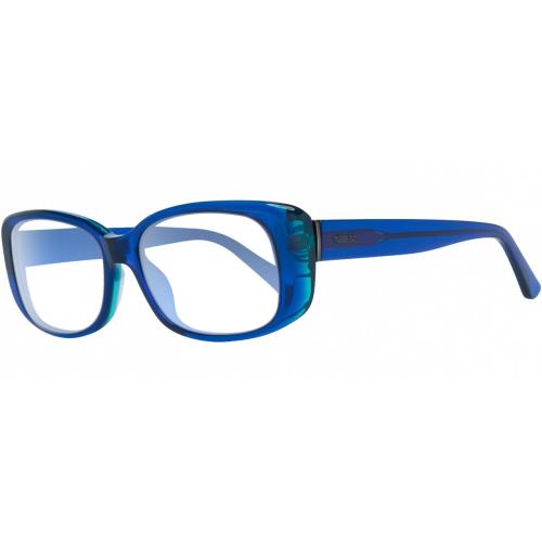 Guess GU7408-90X Designer Reading Glasses Royal Blue Teal Green Crystal Rectangu