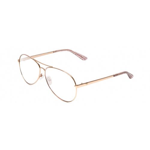 Guess GU7615 Designer Reading Glasses Shiny Rose Gold Pink Pilot 56mm