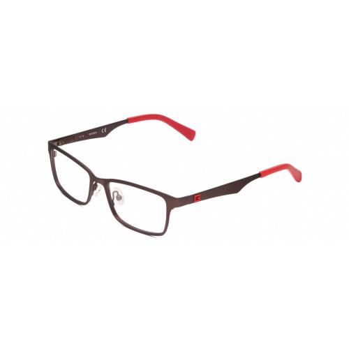 Guess GU9143 Unisex Rectangle Designer Reading Glasses Bronze Brown Red Tip 48mm