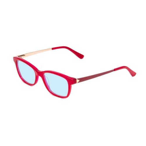 Guess GU9177 Ladies Cateye Blue Light Filter Eyeglasses in Crystal Pink Red 47mm