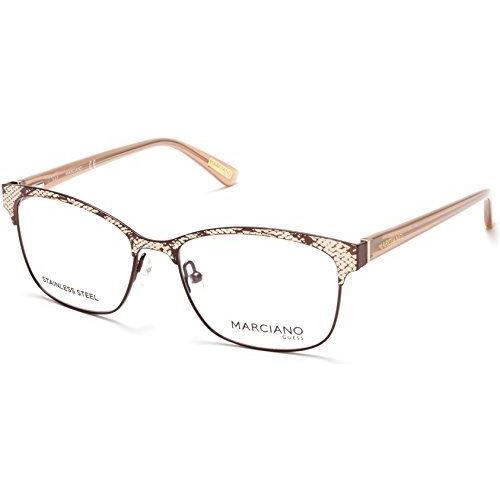 Guess Marciano GM0318 Lady Cateye Eyeglasses Snakeskin Brown Crystal Rose 52 mm