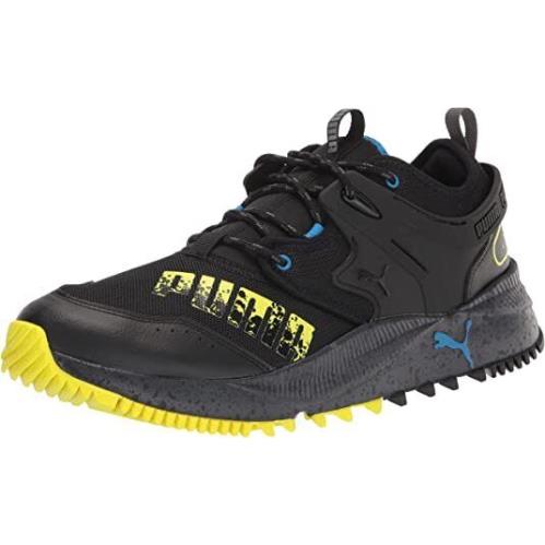 Puma Pacer Future Trail Low Trainers Sneakers Sports Men Shoes Black Size 11 - Black w/Yellow and Blue