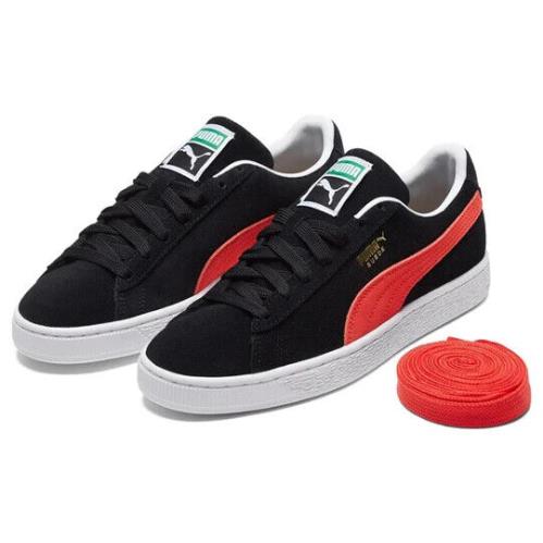 Puma Suede Classic Xxi Unisex Men Size 7.5 = Women Size 9 Shoes Black/red - BLACK/RED