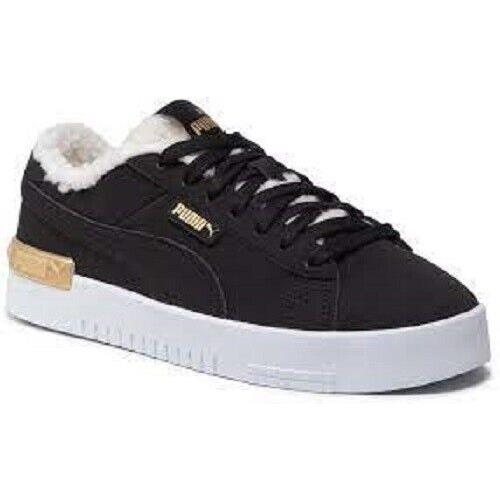 Puma Jada Teddy Lace-up Trainer Sneakers Women Shoes Black/white/gold Size 8