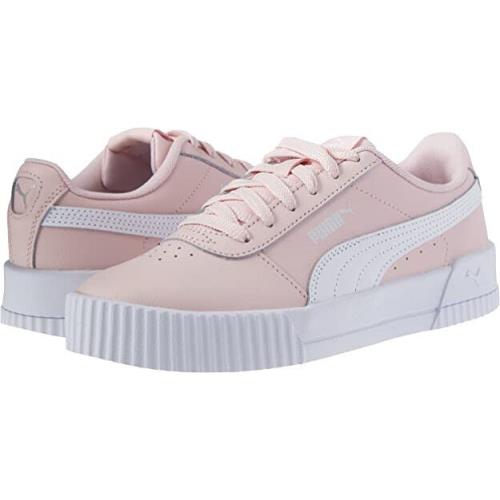 Puma Carina LO Lace-up Leather Unisex Men Size 7 = Women Size 8.5 Pink Shoes