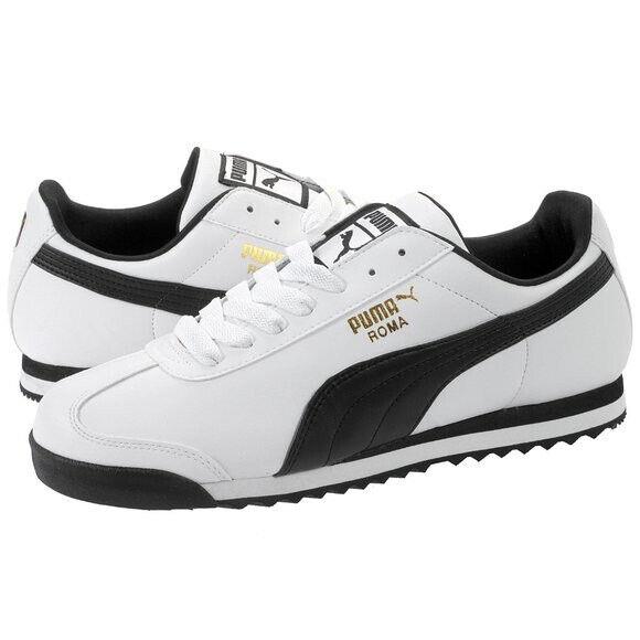 Puma Roma Basic Low Lace-up Sneakers Trainers Men Shoes White/black Size 12