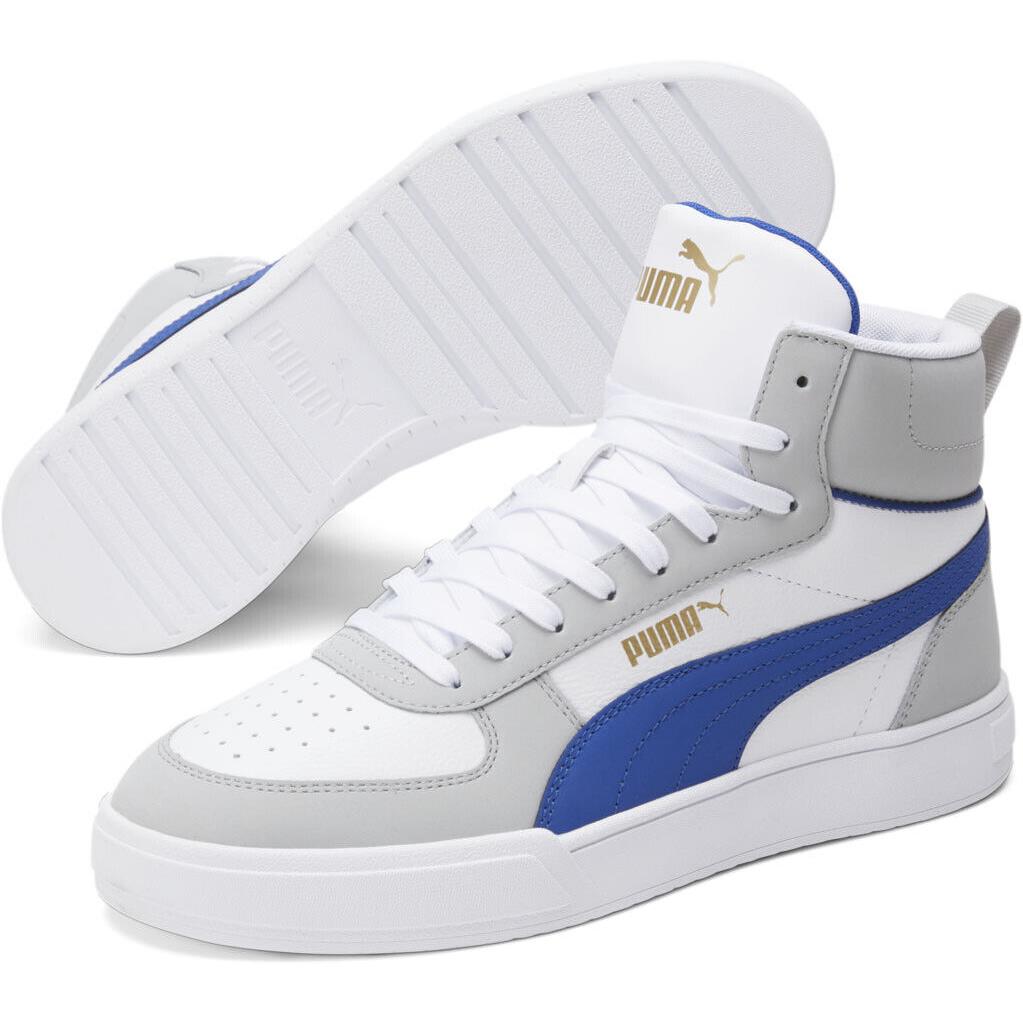 Puma Caven Mid Nixed Trainers Sneakers Men Shoes White/grey/blue Size 10.5