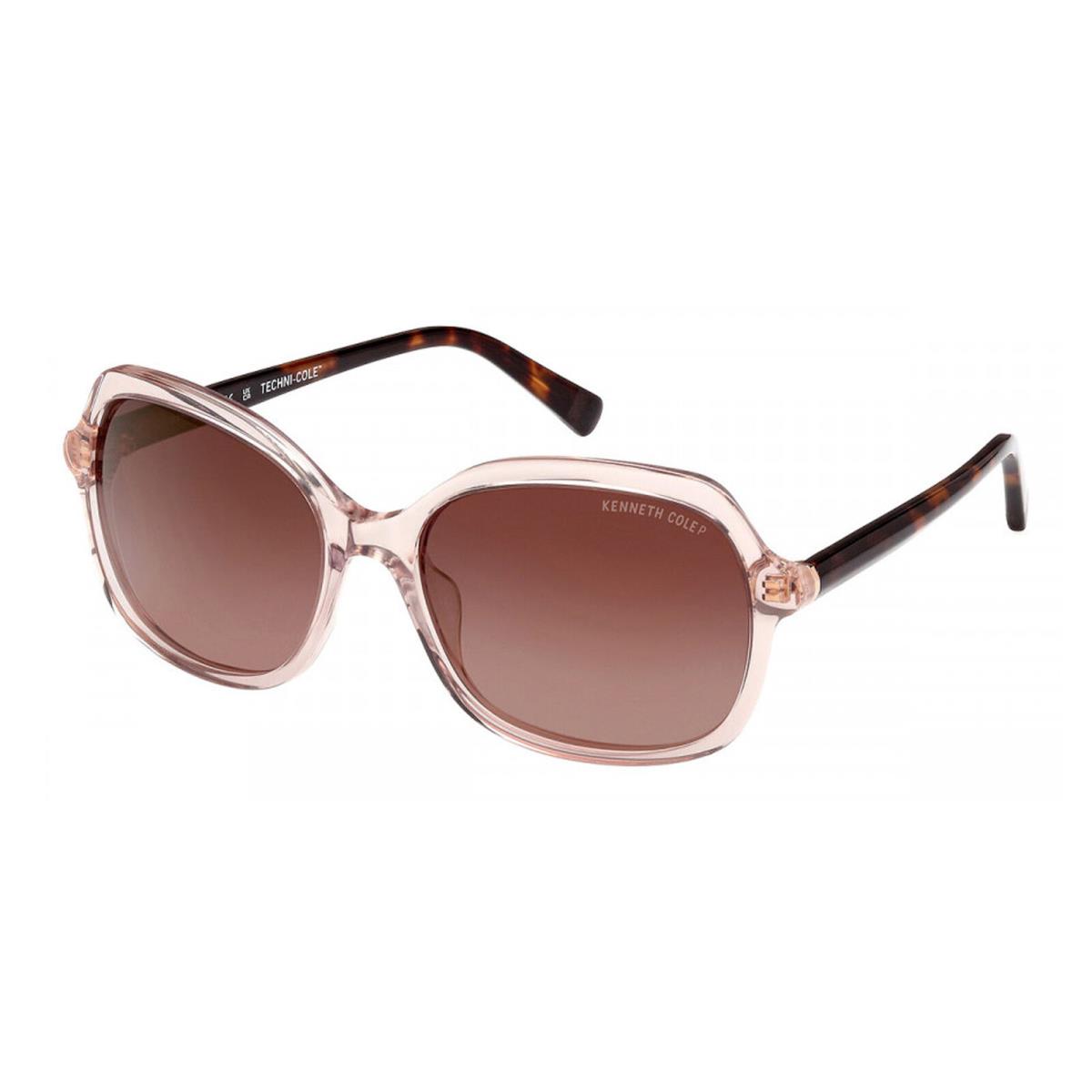 Kenneth Cole NY Polarized Women`s Biodegradable Butterfly Sunglasses - KC7256 Shiny Pink/Brown Polarized (72H-58)