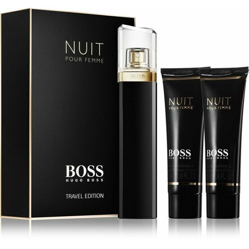 Boss Nuit Set 3 Piece with 2.5 oz Edp Spray For Women