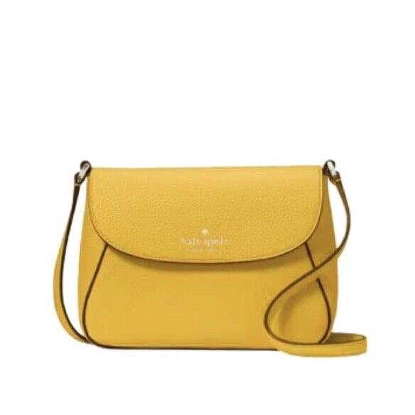 Kate Spade Monica Mini Flap Crossbody Bag Daffodil Leather Purse KF364