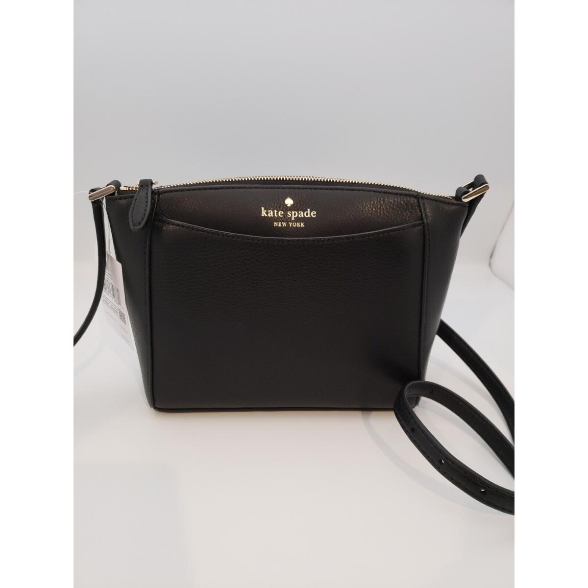 Kate Spade Monica Pebbled Leather Top Zip Small Crossbody Bag Black KE937