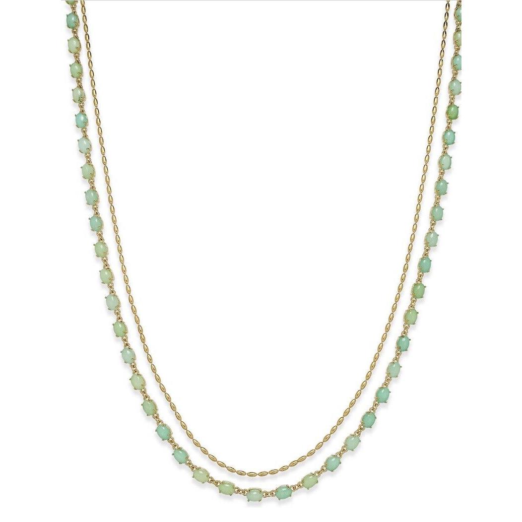 Kate Spade Aqua Sealstone Sparkle Double Layer Necklace 97K