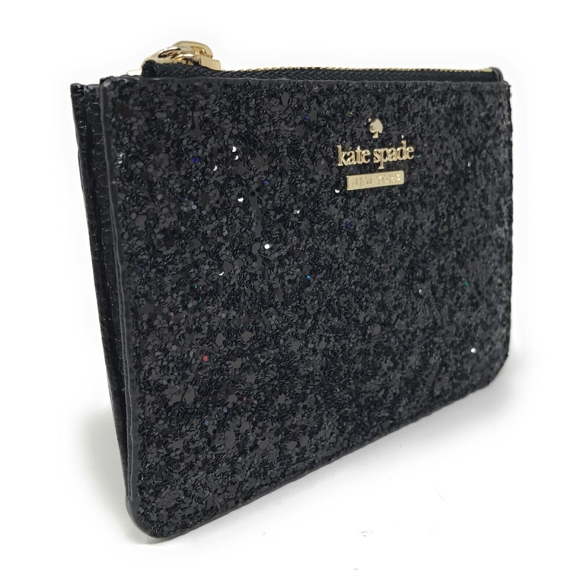 Kate Spade New York Laurel Way Bitsy Black Glitter Coin Pouch