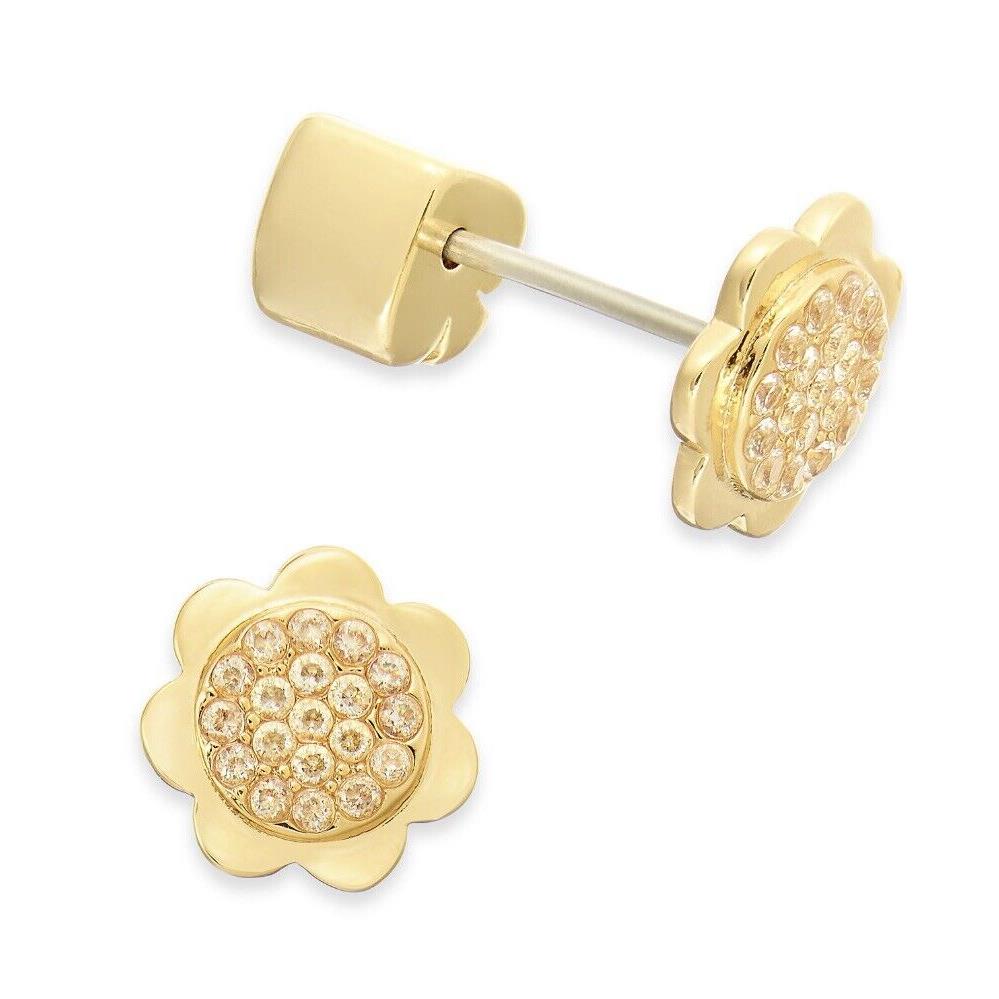 Kate Spade Gold Tone Flower Stud Earrings Slender Scallops 315